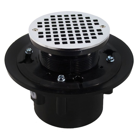Jones Stephens 2in. x 3in. ABS Drain with 6in. Chrome Plated Strainer and 8-1/2in Pan D49088